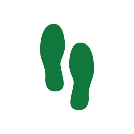 5S Supplies 5S Corner Markers, 3 1/2 in W., 9 1/2 in L., 0.003 in Thickness, 25 PK VSF-FOOTPRINTS-GREEN